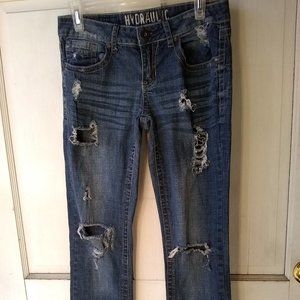 Distressed Low-rise Bootcut Jeans